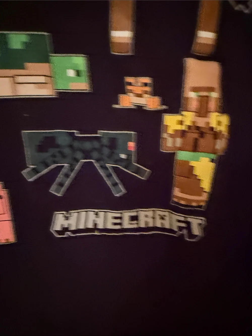 Old Navy Black Long-Sleeve Tee with Colorful Minecraft‎ Characters Size XL 14-16